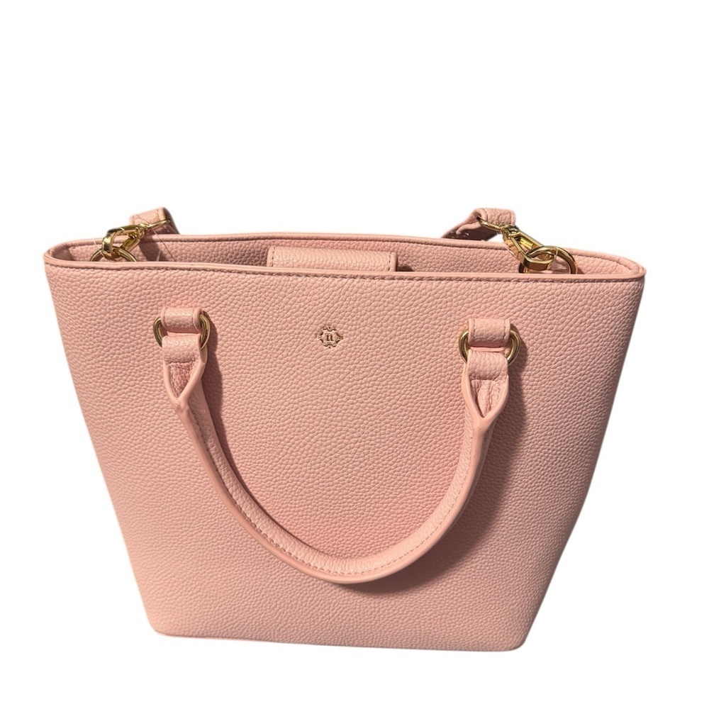 NWT Nanette Lepore Blush Pink Leather Tote Gold Hardware Structure Shoulder Bag